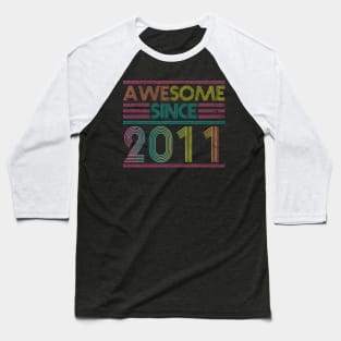 Awesome Since 2011 // Funny & Colorful 2011 Birthday Baseball T-Shirt